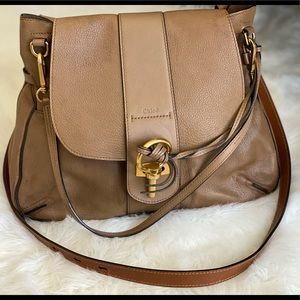 CHLOE Lexa Medium tan|gold hardware bag
